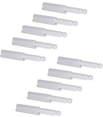 Emuca 1275221 Push-to-open system for hinged furniture door/drawer with damper, grey, Set of 10 pcs