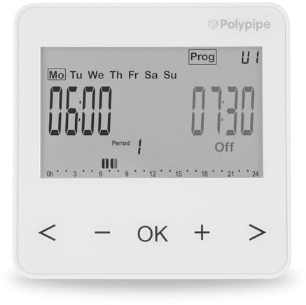 Polypipe UFHTIME2B 2 Channel Digital Timer for Underfloor and Central Heating