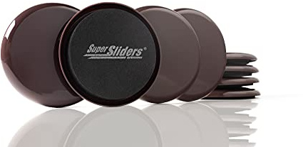 Super Sliders 3 1/2 Round Reusable Furniture Sliders for Carpet Quickly and Easily Move Any Item, Brown, 8 Count (Pack of 1)