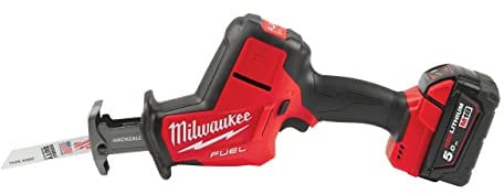 Milwaukee 0 M18FHZ-502X - Seghetto alternativo a batteria 18 V/5.0 Ah 22 mm Hub, colore: Rosso