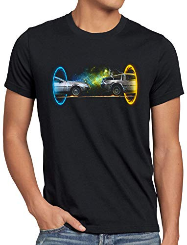 style3 De Lorean Portal Herren T-Shirt zeitreise Marty