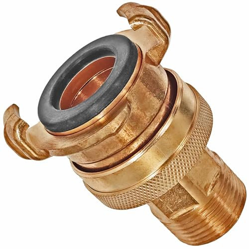 MegaHaustechnik Schnellkupplung GEKA System Bajonettverschluss mit 1 Rohr Zoll Außengewinde AG und Kontermutter - Gewinde Fitting Verschraubung aus Messing