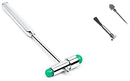 Comdent Babinsky Buck Marteau réflexe neurologique 7 Examen diagnostique avec broche et brosse, Acier inoxydable, Vert