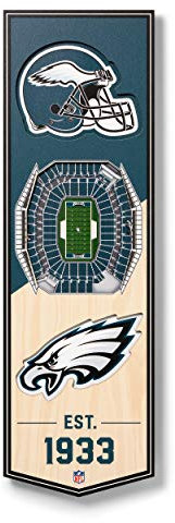 YouTheFan 954132 NFL Philadelphia Eagles 3D-Stadion-Banner, 15,2 x 48,3 cm, Lincoln Financial Field, Team-Farben, Einheitsgröße