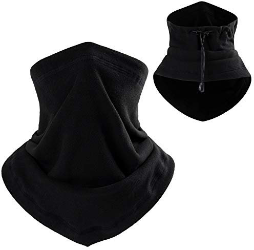 EasyULT Cache Cou Tubulaire, Réglable Multi-Usage Unisexe Bandeau Élastique Cache-Col, Windstopper Doublure en Polaire Tour de Cou Thermique Neck Warmer pour Cyclisme Moto Sports de Plein air