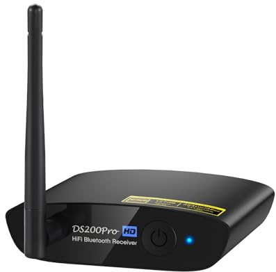 1Mii DS200Pro Ricevitore Bluetooth 5.3 HiFi per Stereo, Adattatore Audio Bluetooth Hi-Res LDAC, aptX HD con ESS DAC Audiophile Uscita Ottica/RCA per Ricevitore AV o Amplificatore