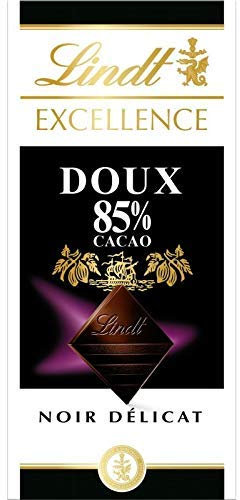 LINDT - Excellence Noir 85% Cacao Doux 100G - Lot De 4 - livraison offerte