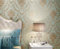 Prior.choice 10 x 0,53 m AB Vintage Luxus Gold Damast Streifen 5 Farben geprägte strukturierte Vliestapete Rolle für Schlafzimmer Wohnzimmer 4,5 m B x 82,8 m L = 5,3 m² (Aqua A Damast)