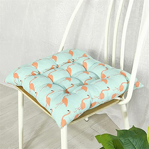 Treer Stuhlkissen mit Bändern Sitzkissen ,Tatami Kissen Stuhlauflage Sitzpolster Kissen für Stuhl Weiches Sitzkissen für Indoor Zuhause Stuhl Outdoor Garten (Flamingo,40x40cm)