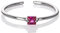 namana Anello da Donna con Pietra Singola, Regolabile, con Pietra Quadrata, Semplice Anello Argento per Donne e Ragazze, Anelli con Pietre da Donne, Anello Rosa per Donna e Ragazza, Anellino Donna