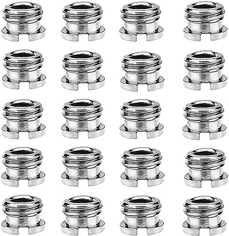 CESFONJER Vis Adaptateur, 1/4'' à 3/8'' Filetage Vis, Vis Adaptateur Caméra, pour Monopode de Trépied de Caméra ou Support (20pcs)