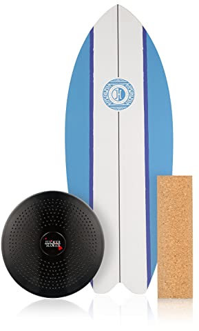 JUCKER HAWAII Balanceboard ALOHA - Indoor Surf und Trick Balanceboard für Kinder Erwachsene & Profis - Balance Board Set XL mit Korkrolle Korkmatte und Balance Kissen