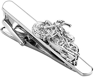 Skcess Krawattennadel Silber, Krawattenklammer für Herren Motorrad Krawattenklammern Rostfreier Stahl Geschenke für Herren Und Damen
