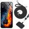 Verre Trempé Coque Huawei P20 Lite Étui avec Cordon,Cadre Souple Housse Huawei P20 Lite Coque Cordon+Arrière en Verre Trempé à Motifs,Coque avec Cordon Huawei P20 Lite Lanyard Case,Motif01