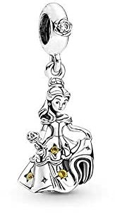H.ZHENYUE Beauty and the Beast Dancing Belle Dangle Charm für Frauen Charm Armbänder, 925 Sterling Silber Muttertag Halloween Geburtstag Weihnachten Schmuck Geschenk für Mädchen