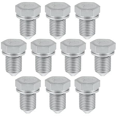 X AUTOHAUX 68004313AA 10 Stück Ölablassschrauben mit Dichtung Ölablaßschraube M14 x 1,5 Magnetische Ablassschraube Ölwanne