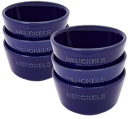 Henckels Ceramics Lot de 6 ramequins ronds Bleu foncé
