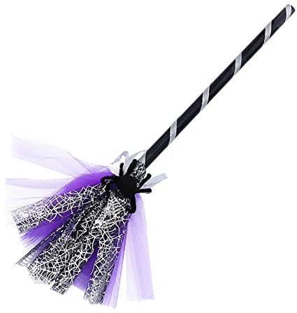 Milisten Halloween Witch Broomstick - 1PCS Purple, 24.4 inch Kids & Adults Halloween Party Broom