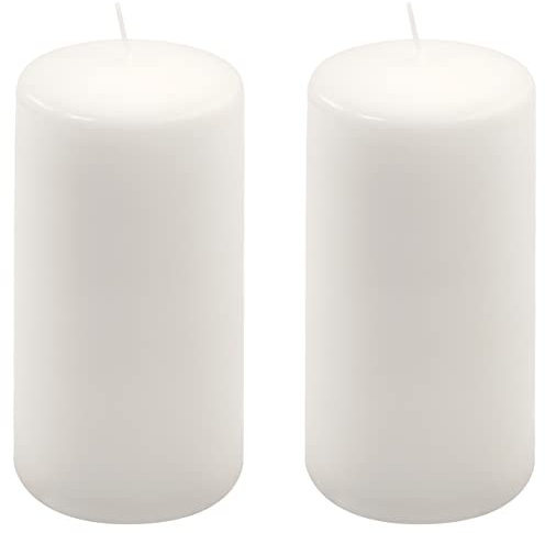 Stumpenkerze weiß Höhe 15 cm Ø 7,5 cm lange Brenndauer Rund-Kerze Säulenkerzen Kerzen-Deko Tafelkerzen Weihnachts-Kerzen Hochzeit (2)