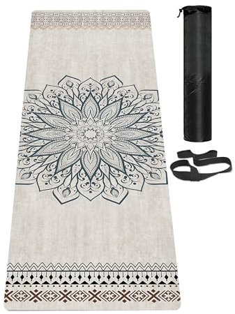 LaiEr Yogamatte, rutschfeste, umweltfreundliche Trainingsmatte mit Tragegurt, dicke Übungs- und Trainingsmatte für Yoga, Pilates und Fitness (183 cm x 61 cm x 6 mm)