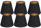 Alvinlite Lampenschirme 6er-Set, Moderne kleine Lampenschirm Clip On, Schwarz Gold Glockenlampenschirme, die an der Glühbirne befestigt Werden, schwarz, für Hängelampe Tischlampe Stehlampe Ersatz