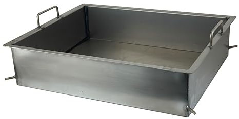 BSR-Grillen Stahlpfanne für 3-flammigen Gasgrill | Grillpfanne | Stahl-Pfanne | Wanne | ca. 60 x 45 cm | 15 cm tief | aus hochwertigem Stahl | massive Ausführung | ideal zum grillen und braten