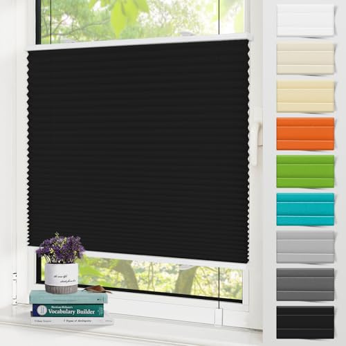 Zarnan Plissee ohne Bohren Blickdicht 65x130cm(BXH) plissee klemmfix UV-Schutz & Lichtfilterung Klemmplisseeses Fenster ohne Bohren Plissee mit Klemmträger easyfix Jalousie für Fenster und Tür