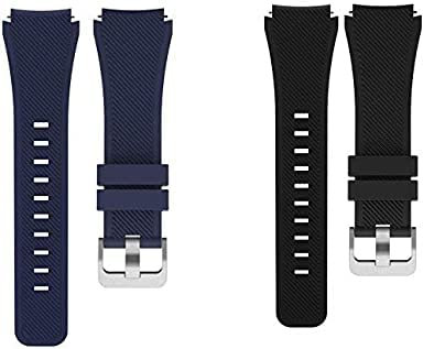 Blueshaweu Armband Kompatibel Für TOOBUR IDW13 / Gydom IDW13 / Woneligo W13 Smartwatch, Classic Sport Silikon Ersatz Uhrenarmband Für IDW13 Smartwatch 1,8'' (schwarz+blau)
