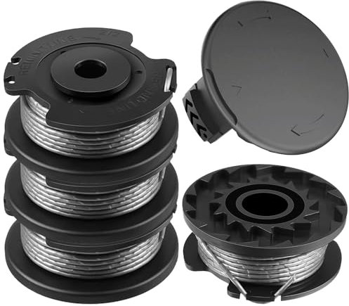 MUFUSHAN 4 Pezzi Bobine F016800569 F016800385 Copri Bobina di Ricambio Decespugliatore, Compatibile con decespugliatore Bosch Art 23 26 SL(4 Bobina+1 Tappo)