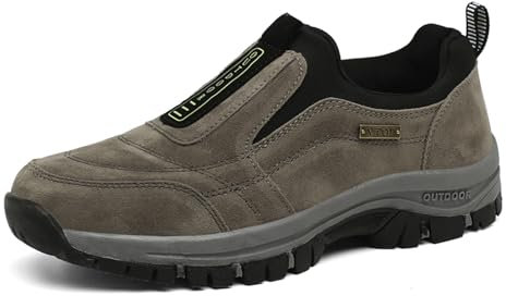 ACosySch Chaussure de Marche Homme sans Lacets Baskets de randonnée en Plein air Chaussures de randonnée à Enfiler pour Homme Chaussures orthopédiques Chaussures légères pour Le Travail