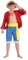 Chaks One Piece Kostüm Ruffy Strohhut Monkey D. Ruffy für Kinder Gr. 128-152 Anime Lizenz-Kostüm Manga Cosplay Fasching (128), Mehrfarbig