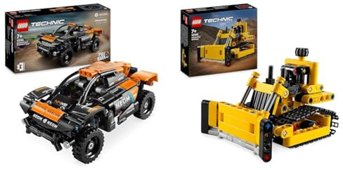 LEGO Technic NEOM McLaren Extreme E Race Car Set, Auto-Spielzeug mit Rückziehmotor & Technic Schwerlast Bulldozer, Spielzeug-Planierraupe zum Bauen