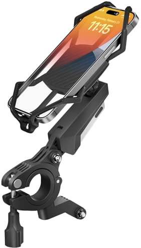 Viozon Bike Phone Holder, Compatible with 4.7-7.2 Smartphones, 360-Degree Rotation, Adjustable Tilt, Bike Phone Mount