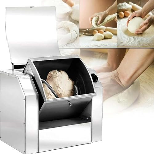 Mezclador de Acero Inoxidable de 1500 W, máquina mezcladora de Masa Profesional de 100 kg/h, Mezclador de Masa Comercial, Mezclador de harina para amasar, amasador con Giro de 90°,