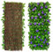 Clôture de feuilles artificielles, clôture extensible pour balcon, terrasse, extérieur, panneau de clôture décorative en faux lierre, haies artificielles, 30 x 200 cm - étendue (1 pièce, fleurs