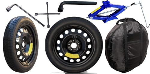 Generico Ruotino Di Scorta Per Toyota Yaris (XP210) 5 Fori Gomma 125/80 R16 Da Anno 2020 Fino ad Anno 2024 Con Kit Accessori Cric Crick Chiave e Sacca 125 80 16 16