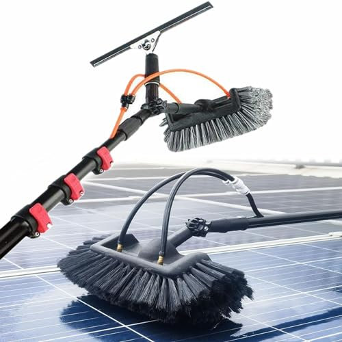 ROGHA Wasserführende Teleskopstange, Glasdach Reinigungsset, PV Anlage, Universal Waschbürste,Fensterreiniger teleskopstiel wassergefüllte - PV Anlage Reinigungsgerät Freie Verbindung,12FT/3.6M