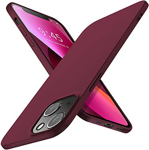 X-level for iPhone 13 Case, Thin Soft Bumper, Wine red | Matte Lightweight Anti-Scratch Flexible Gel Protective Phone Cover
