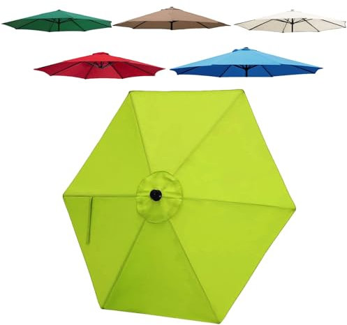 JEDAL Toldo De Recambio de Sombrilla de 2.0m/2.50m/2.70m/3.0m Tela De Repuesto de Sombrilla 6 Varillas, Cubierta Repuesto para Sombrilla De Patio, toldo para Exteriores(Verde,250cm)