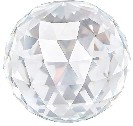 Bola de Cristal Transparente facetada de 80 mm Esfera arcoíris prismas facetados translúcidos con atrapasol de Cristal para Feng Shui Bodas y decoración de Fiestas.