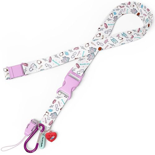 Nurse Is Love Porta Badge da Collo per Infermiera - Portachiavi Collo, Cordino Ideali per Forbici Infermiere, Portabadge Clip di Facile Accesso e Moschettone, Infermiere Accessori, Regali Infermieri