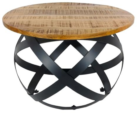 Amago home Couchtisch rund ø55/60/65/75cm Beistelltisch Industrie Style Metall Gestell Farbe Orbit ø 55cm