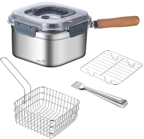 Marmite de camping carrée de 2500 ml | Marmite à friteuse pour le camping | Marmite de randonnée, marmite de randonnée carrée, ensemble de cuisine de camping, batterie de cuisine de camping pour rando