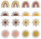 Attuslla 16 Stück Sonne und Regenbogen Patches zum Aufbügeln für Hüte, Jeans, Röcke, T-Shirts, Rucksäcke