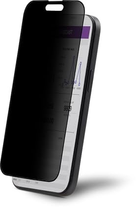 StarTech.com 4-Way Privacy Screen For iPhone 15, Portrait/Landscape, Touch-Enabled, +/- 30 Deg. View, Tempered Glass Filter Black