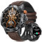 DekeFit Montre Connectée Homme Militaire, 1.53'' IPS Smartwatch avec Appel Bluetooth, IP68 Étanche, 120+ Sportifs Podomètre, Fréquence Cardiaque, Sommeil, SpO2 Moniteur, Android iOS, Cuir