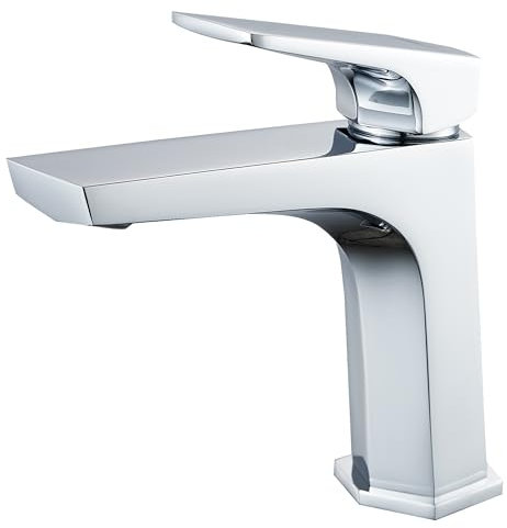BELZ Bathroom Faucet - Single Handle Basin Mixer Tap, Modern Design with Durable Brass Construction, Easy Installation, Splash-Free Water Flow for Bathroom Sink and Vanity Chrome