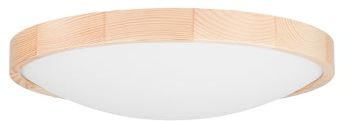 Schlafzimmerlampe - Runde Holz Deckenlapme Naturkiefer 3xE27 (∅47 cm) | Holz, Modern, Für Schlafzimmer, Wohnzimmer, Flur, Küche