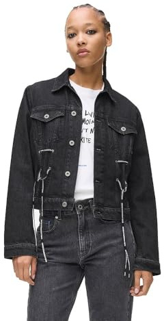 KARL LAGERFELD JEANS Damen Lace Tie Denim Jacket