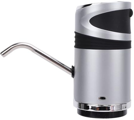 Tragbarer Wasserspender mit Kinderschloss USB aufladbare Wasserpumpe f r 5L 20L Flaschen Automatische Dosierung Leise Hygienisch f r K Che Wohnzimmer Schlafzimmer Silber